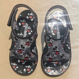 Mini Melissa Disney Mickey Mouse Kids Sandals - Black and Red